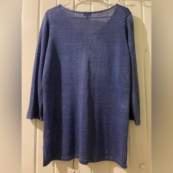 Talbots 100% linen sweater-medium NWOT - Picture 3 of 7